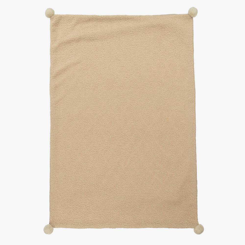 Jamiks-Beige Knit & Bouclé Blanket (100cm) | Childrensalon Outlet