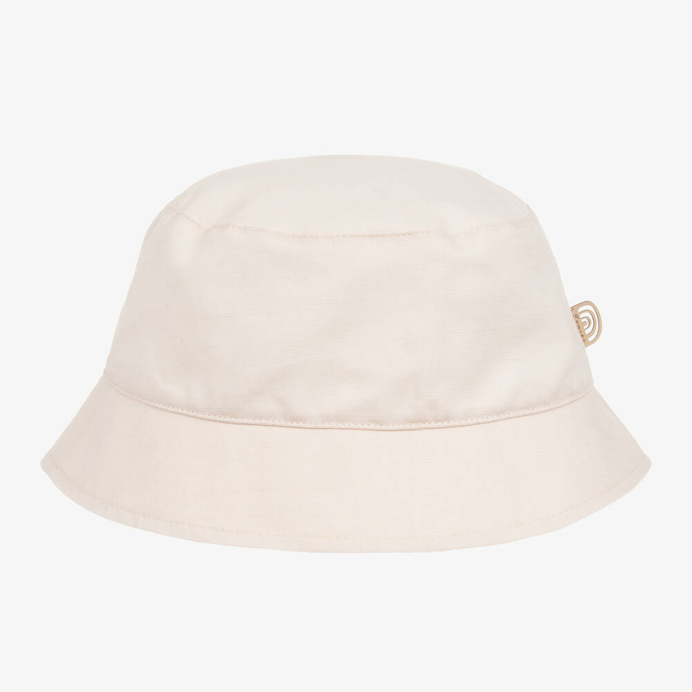 Jamiks - Beige Linen & Cotton Bucket Hat | Childrensalon