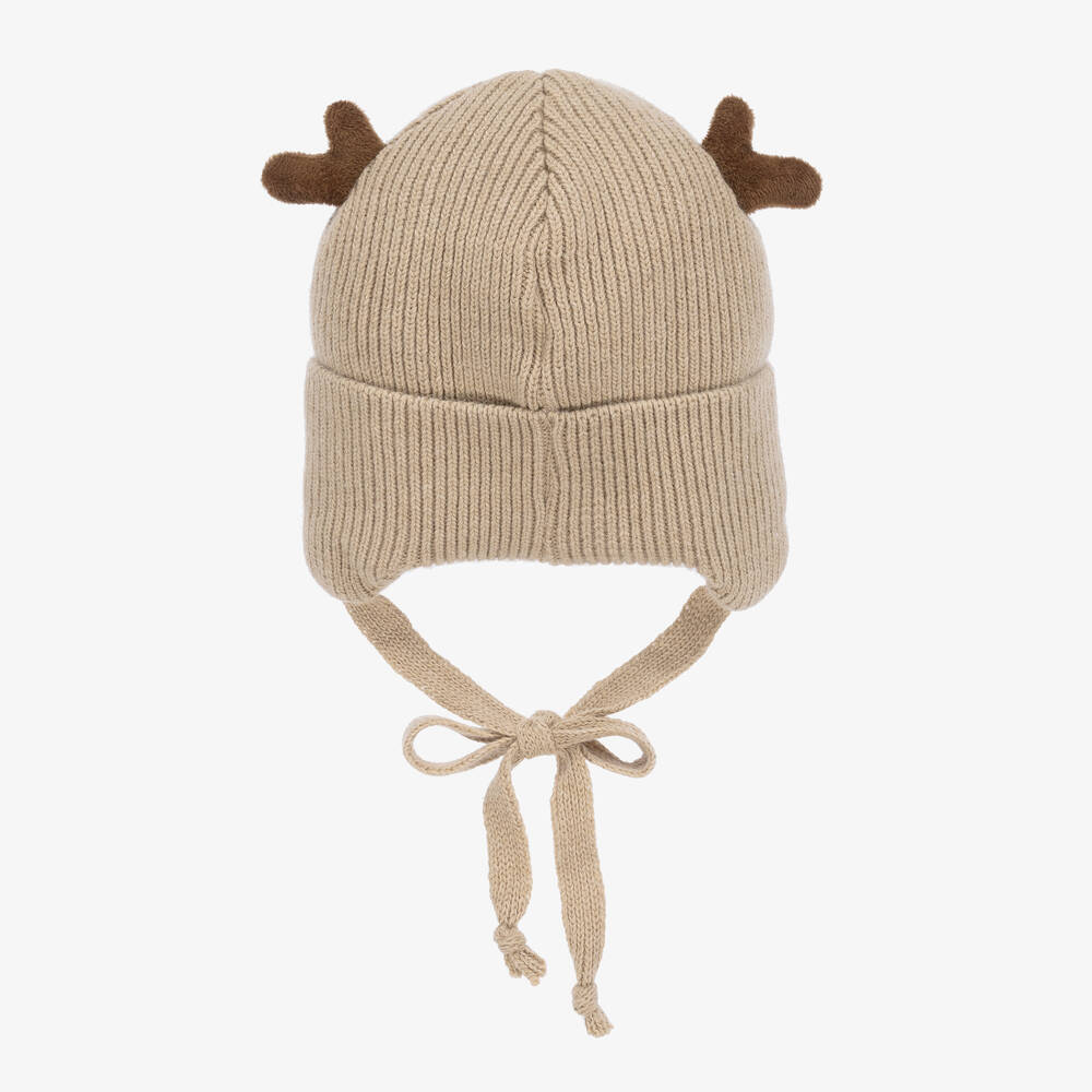 Jamiks-قبعة مزيج صوف محبوك مضلع لون بيج | Childrensalon Outlet