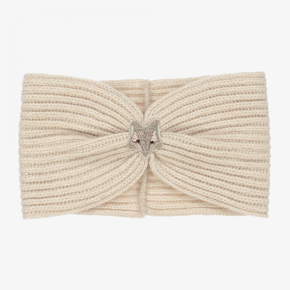 Jamiks - Beige Wool Knitted Headband | Childrensalon
