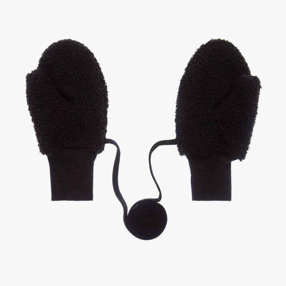 Jamiks-Black Bouclé Fleece Mittens | Childrensalon Outlet