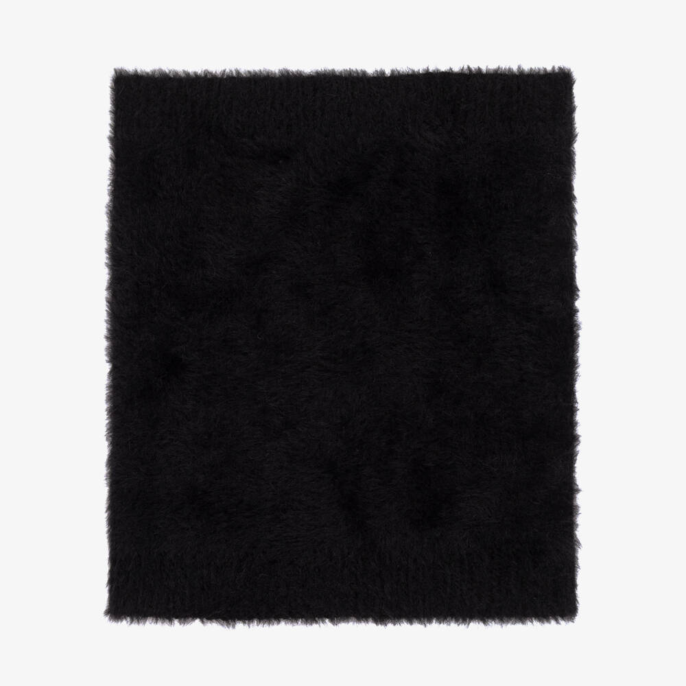 Jamiks-Black Fluffy Knitted Snood | Childrensalon Outlet