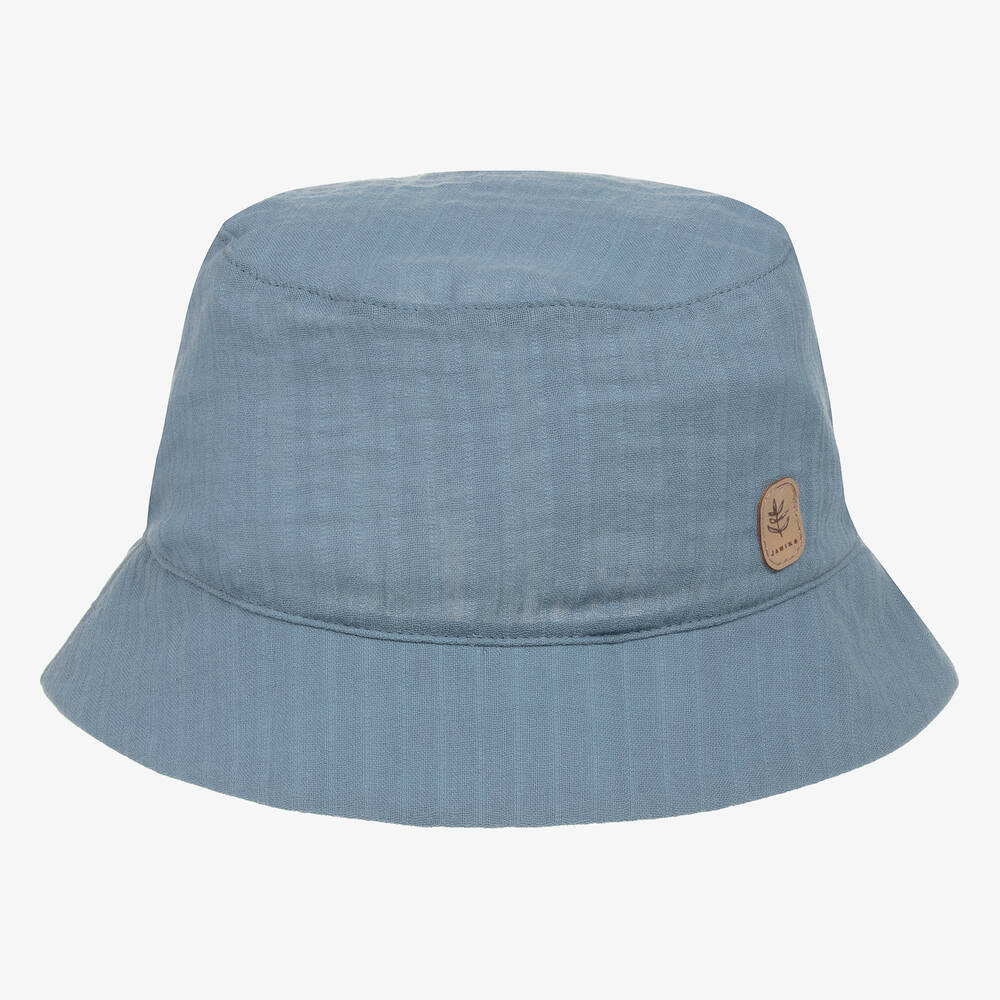 Jamiks-Blue Organic Cotton Bucket Hat | Childrensalon Outlet
