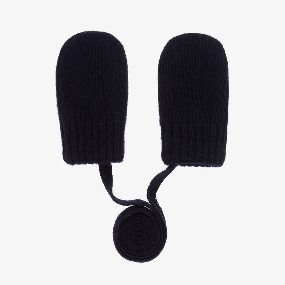 جاميكس-قفازات صوف وكشمير محبوك لون كحلي للأطفال | Childrensalon Outlet