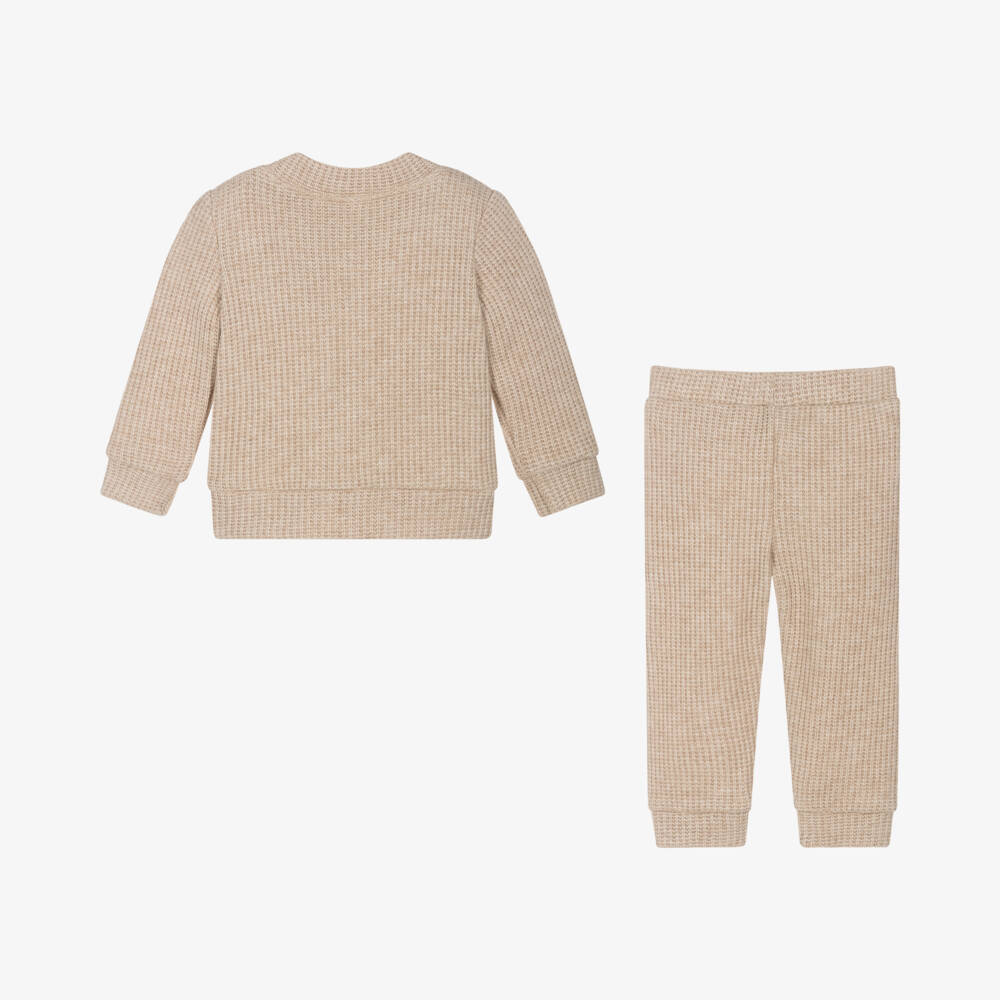 Jamiks-Boys Beige Bear Knit Set | Childrensalon Outlet