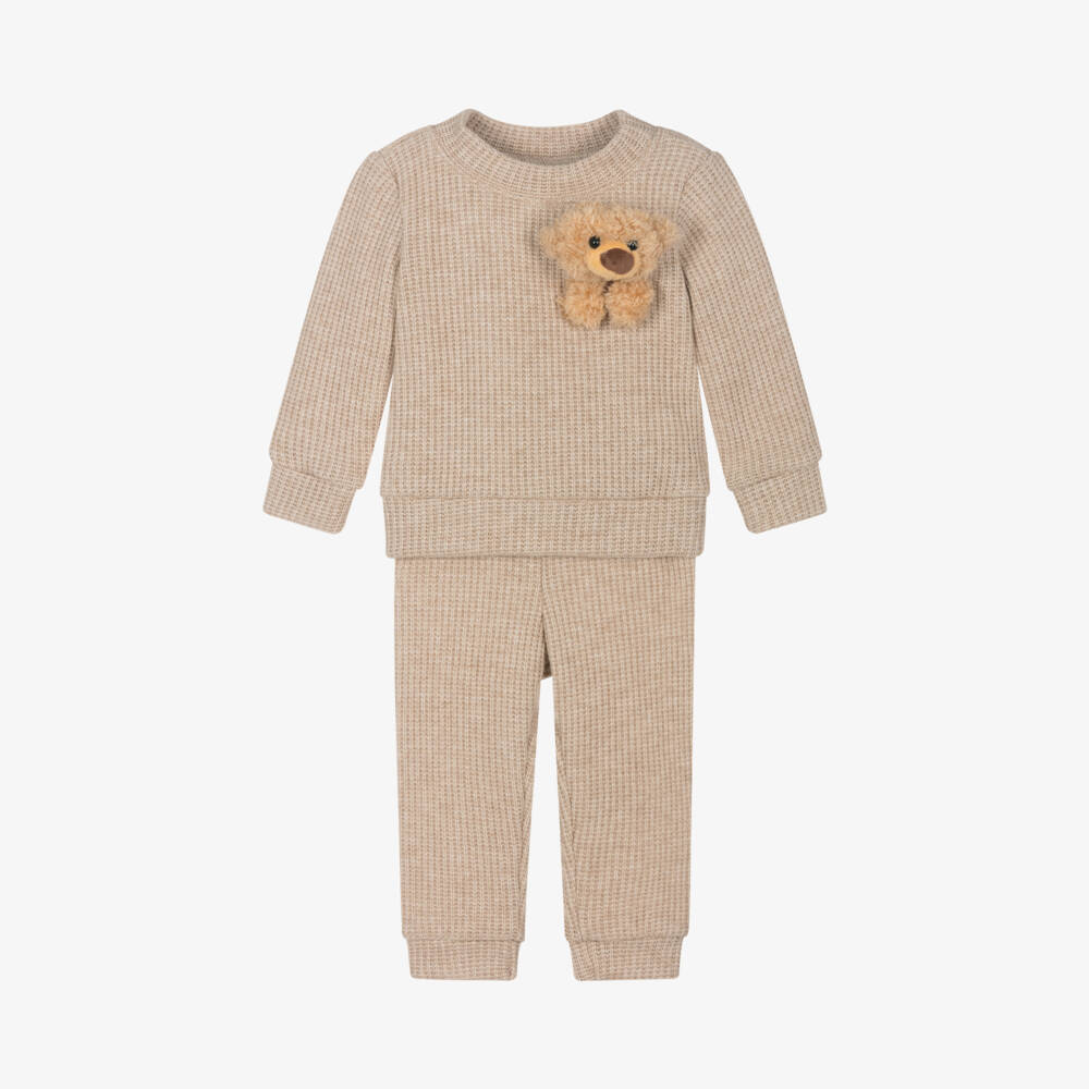 Jamiks-Boys Beige Bear Knit Set | Childrensalon Outlet