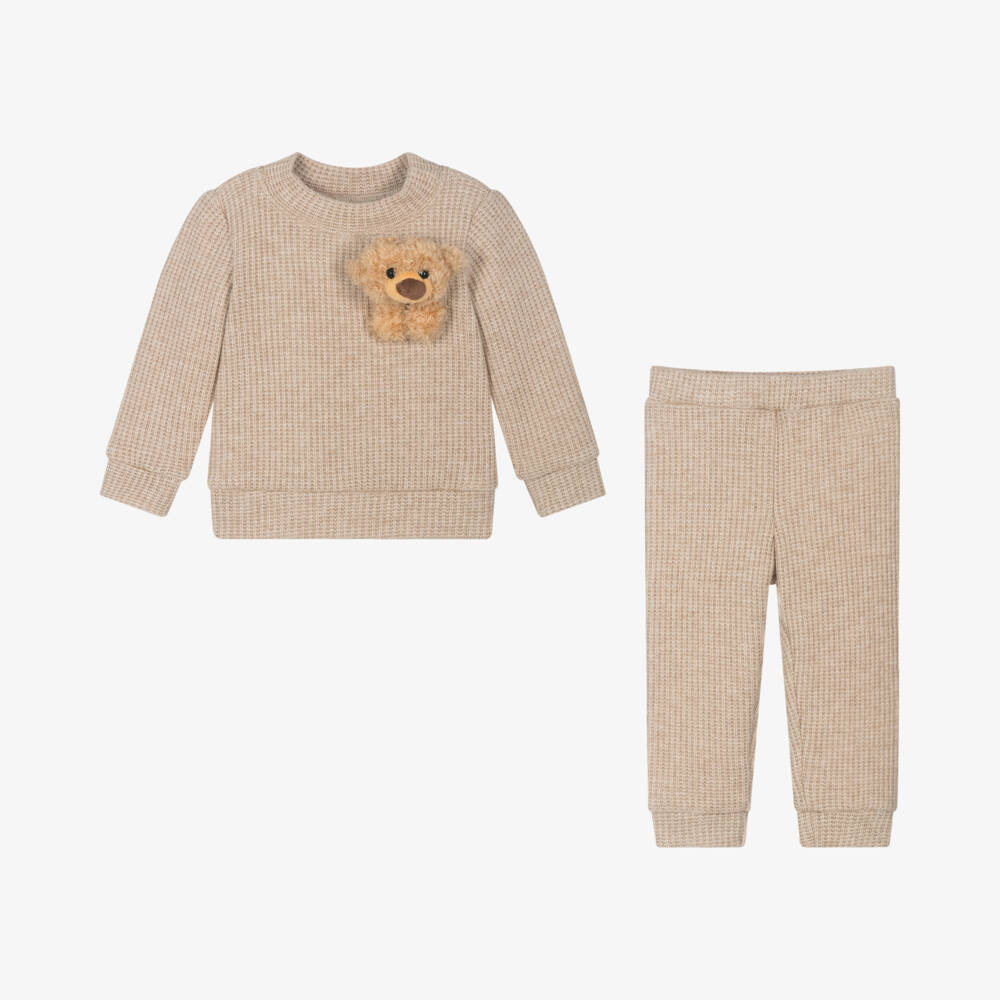 Jamiks-Boys Beige Bear Knit Set | Childrensalon Outlet