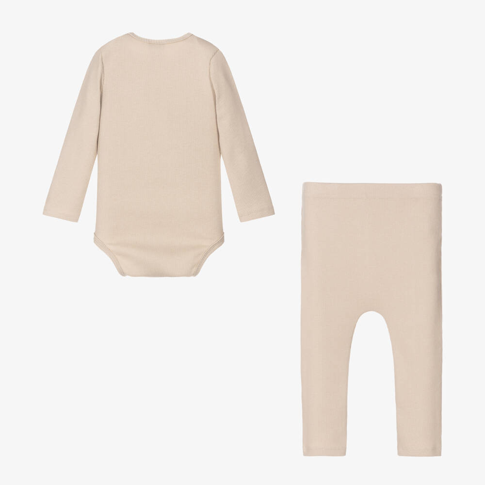 Jamiks-Boys Beige Bear Trouser Outfit | Childrensalon Outlet