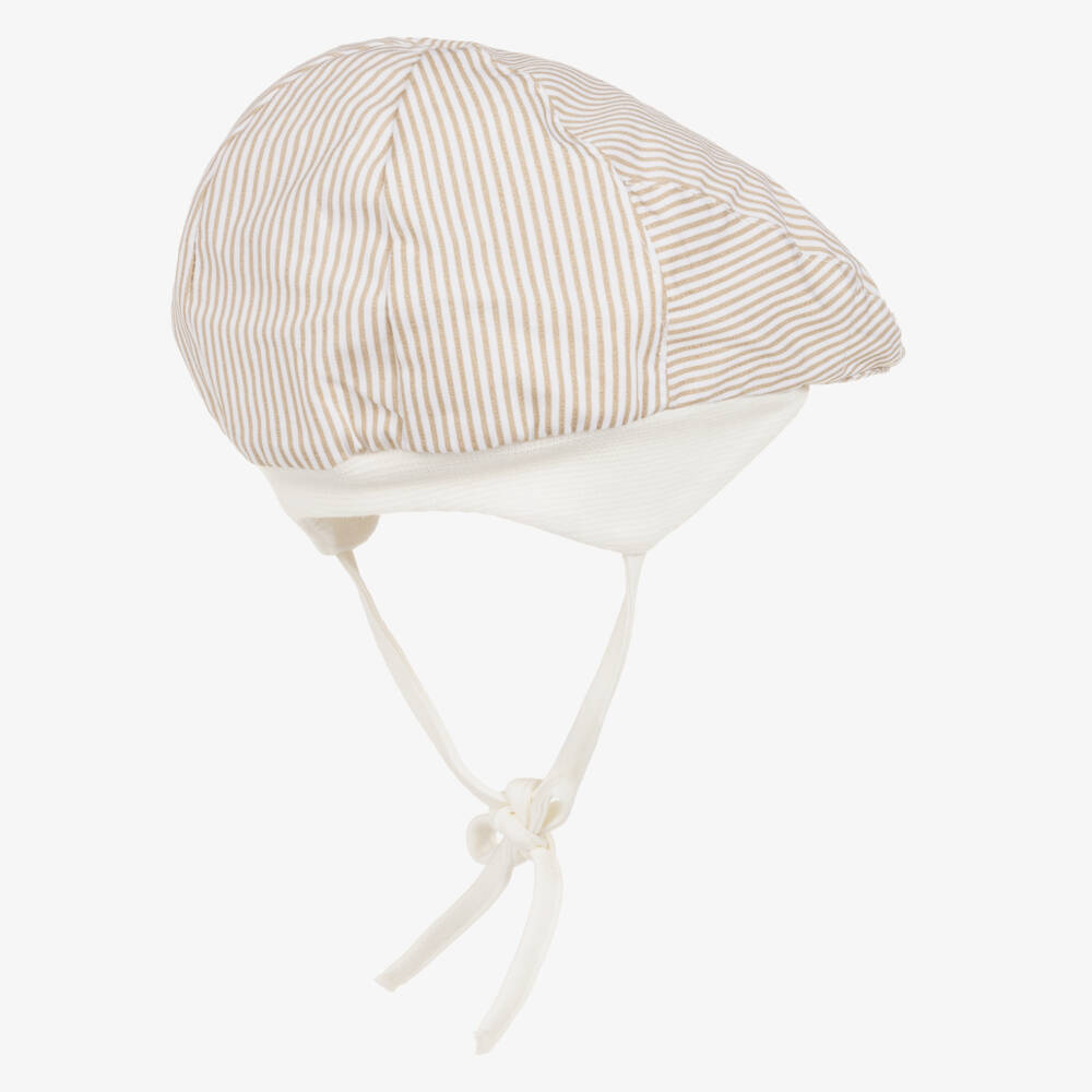 Jamiks-Boys Beige Cotton Striped Cap | Childrensalon Outlet