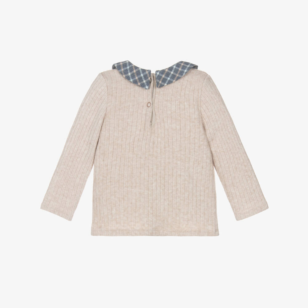 Jamiks-Boys Beige Knit Top with Collar | Childrensalon Outlet