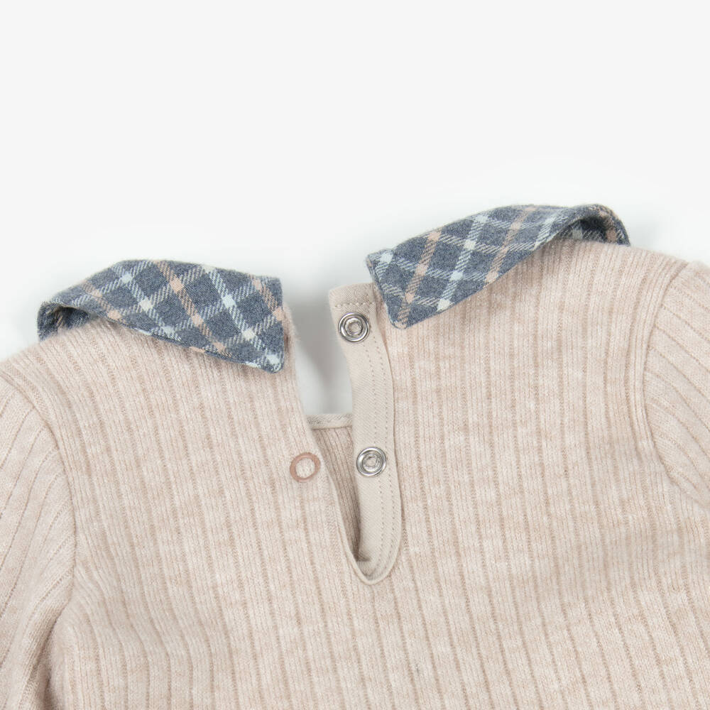 Jamiks-Boys Beige Knit Top with Collar | Childrensalon Outlet