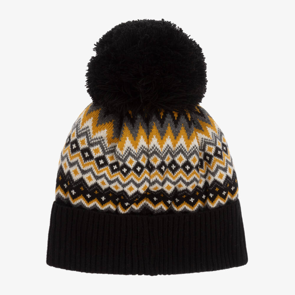 Jamiks-Boys Black Knitted Pom-Pom Beanie | Childrensalon Outlet