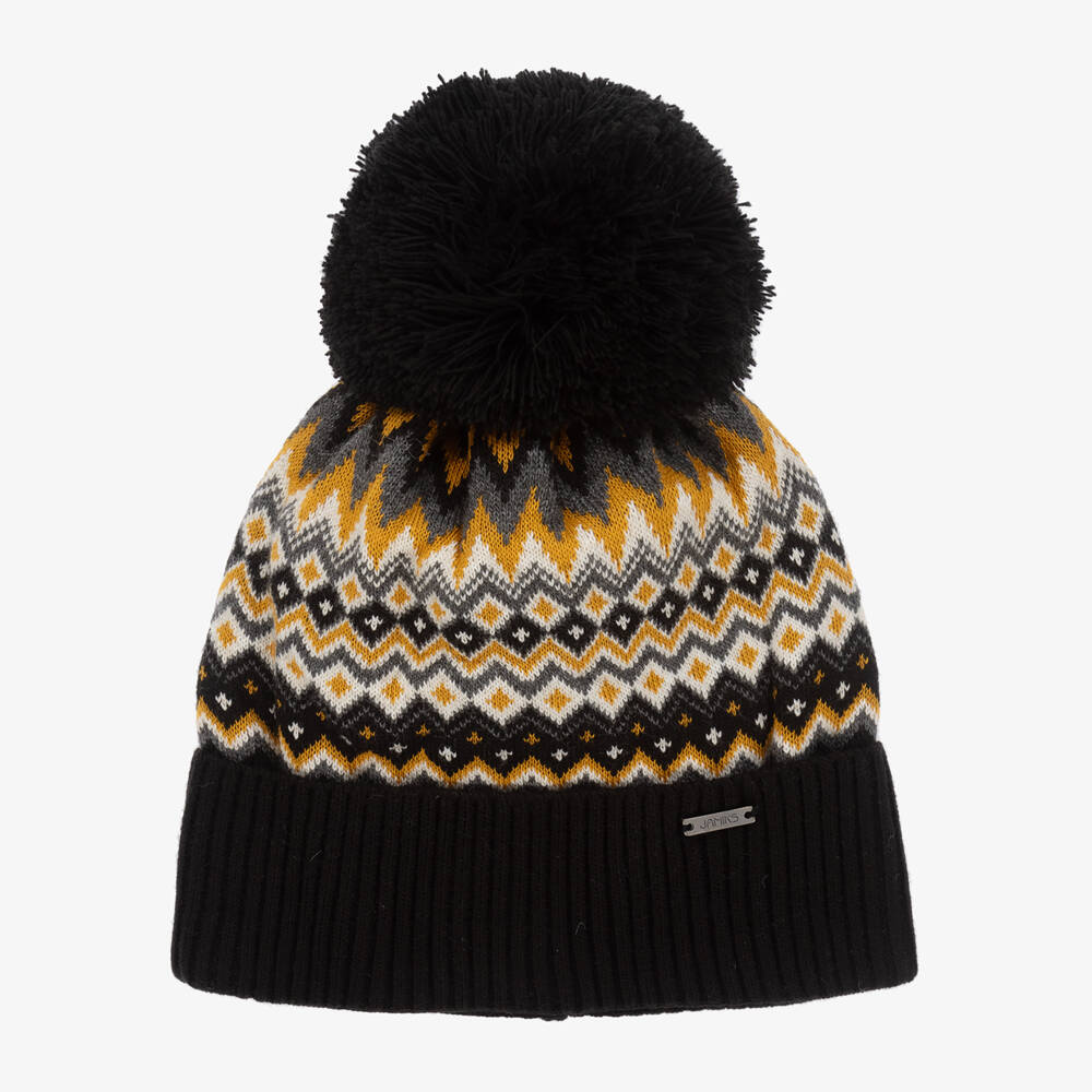 Jamiks-Boys Black Knitted Pom-Pom Beanie | Childrensalon Outlet