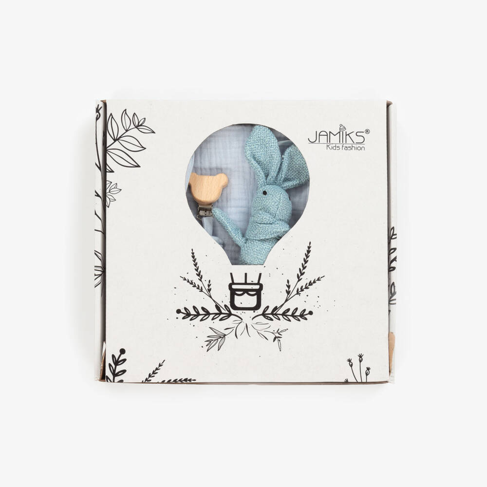 Jamiks-Boys' Blue Bear Muslin Ensemble | Childrensalon Outlet