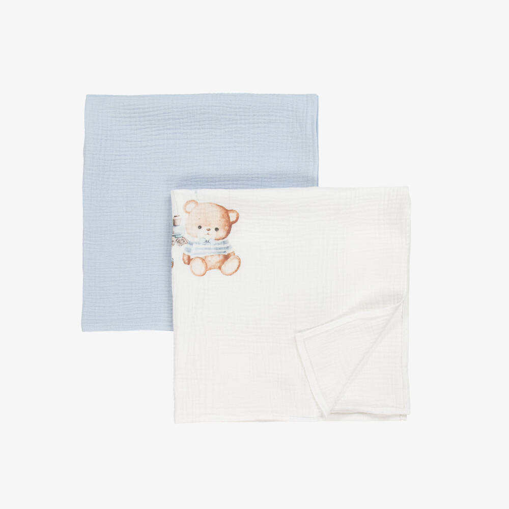 Jamiks-Boys' Blue Bear Muslin Ensemble | Childrensalon Outlet