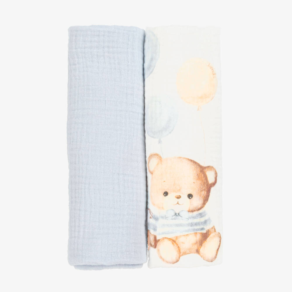 Jamiks-Boys' Blue Bear Muslin Ensemble | Childrensalon Outlet