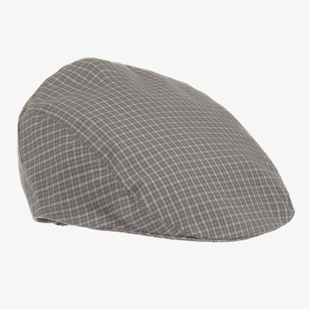 Jamiks - Casquette plate bleue à carreaux | Childrensalon