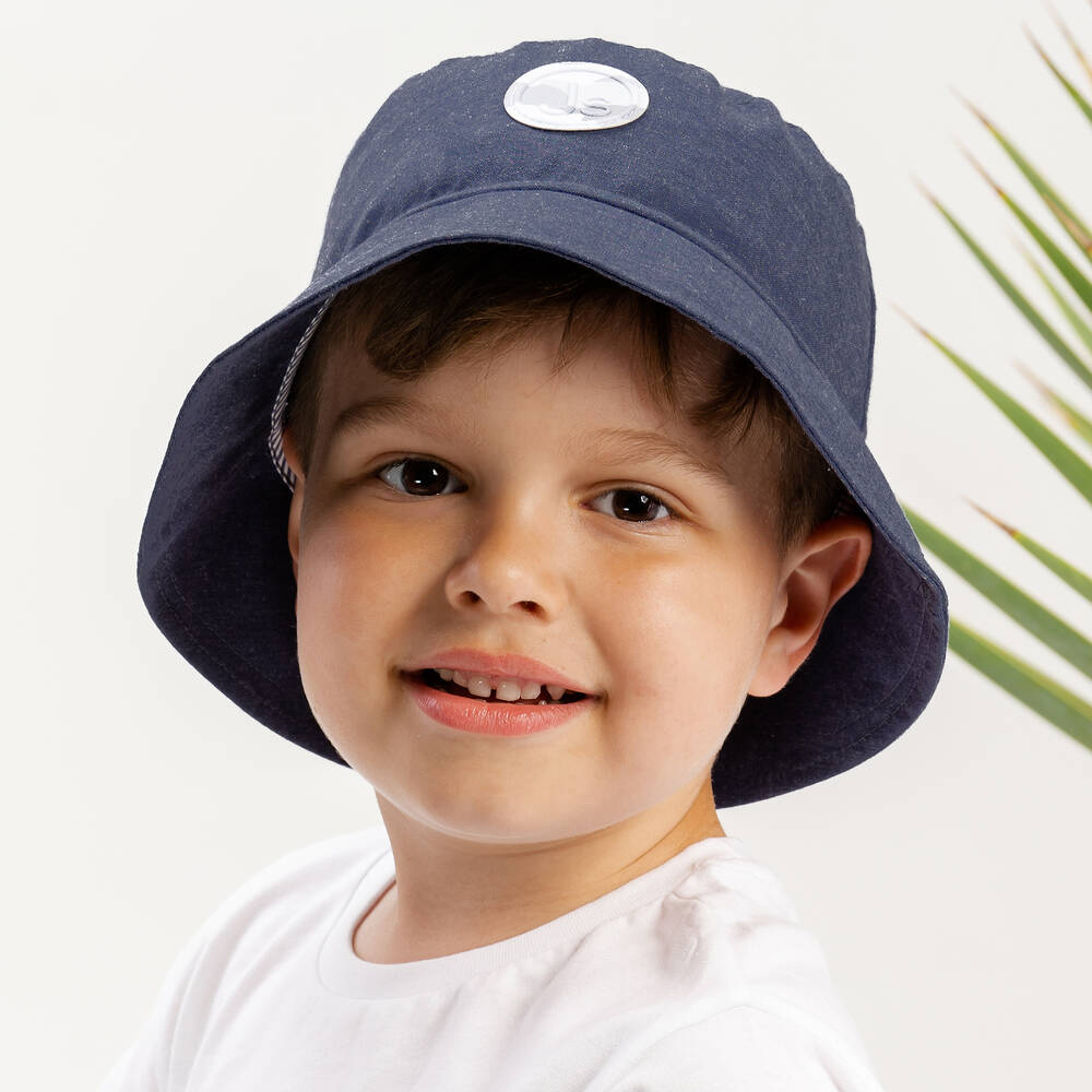 Jamiks Boys Blue Cotton Bucket Hat Childrensalon Outlet