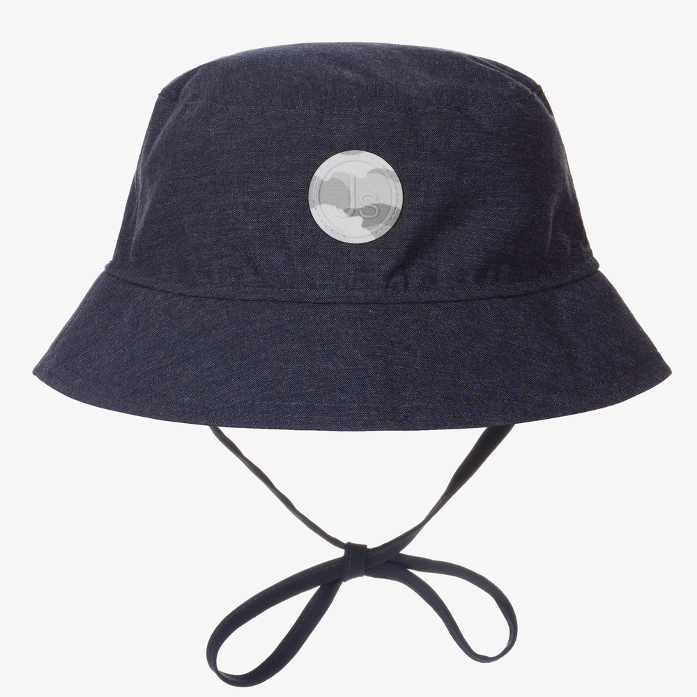 Jamiks - Boys Blue Cotton Bucket Hat | Childrensalon