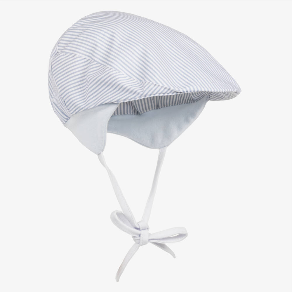 Jamiks-Boys Blue Cotton Striped Cap | Childrensalon Outlet
