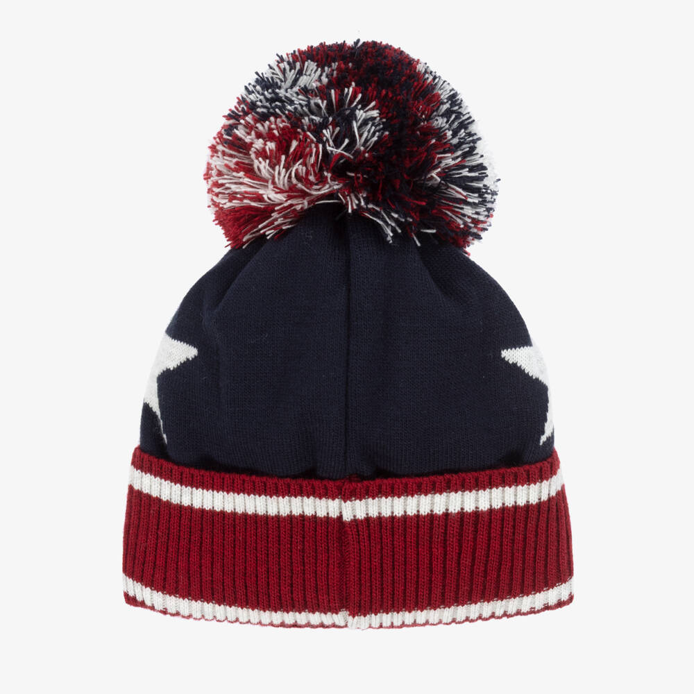Jamiks-Boys Blue & Red Star-Patterned Bobble Hat | Childrensalon Outlet