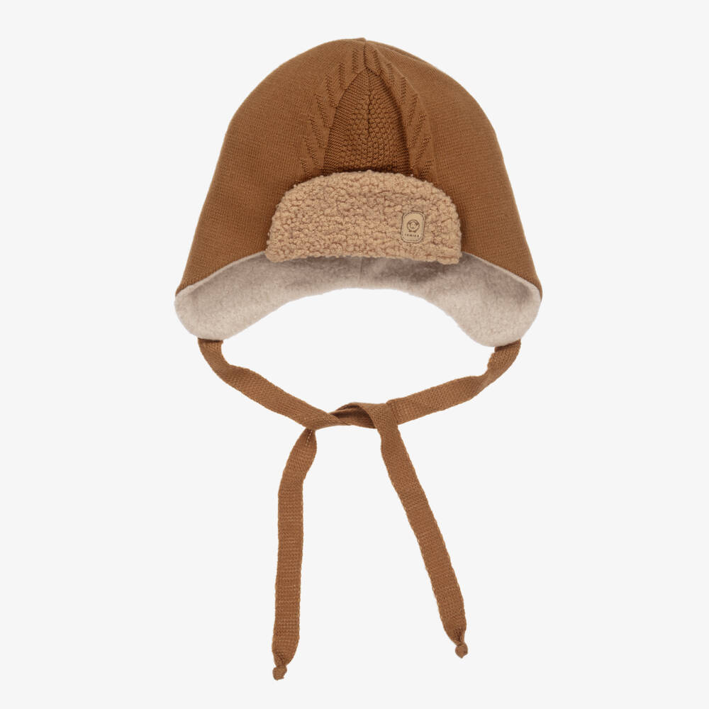 Jamiks-Boys Brown Knitted Trapper Hat | Childrensalon Outlet