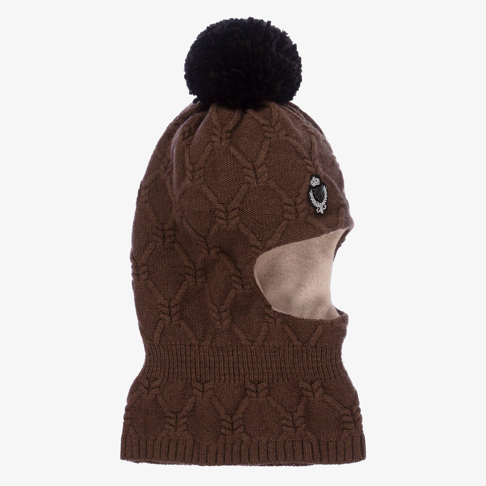 Jamiks-Boys Brown Pom-Pom Balaclava | Childrensalon Outlet
