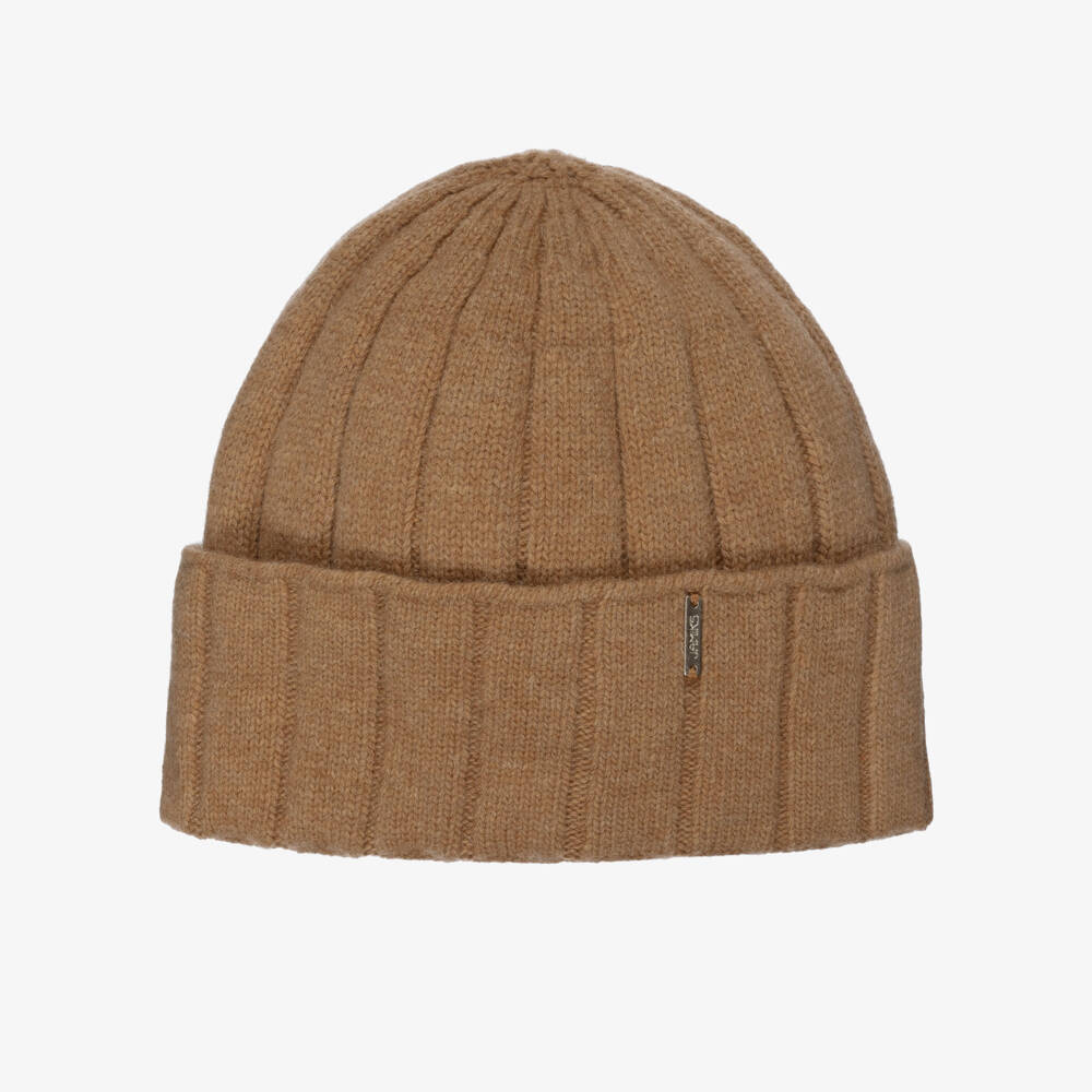 Jamiks-Boys Caramel Brown Merino Wool Beanie Hat | Childrensalon Outlet