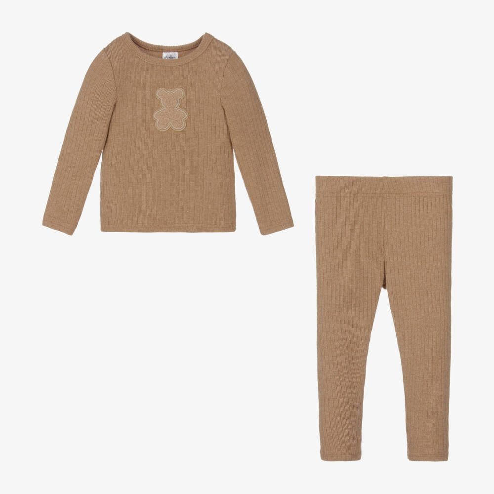 Jamiks-Boys Caramel Jersey Trouser Set | Childrensalon Outlet
