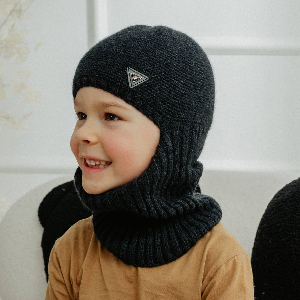 Jamiks-Boys Charcoal Wool Knit Balaclava | Childrensalon Outlet