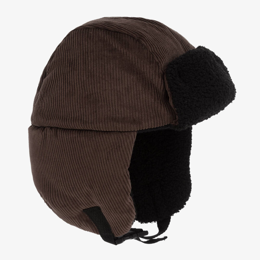 Jamiks-Boys Corduroy Trapper Cap in Brown | Childrensalon Outlet
