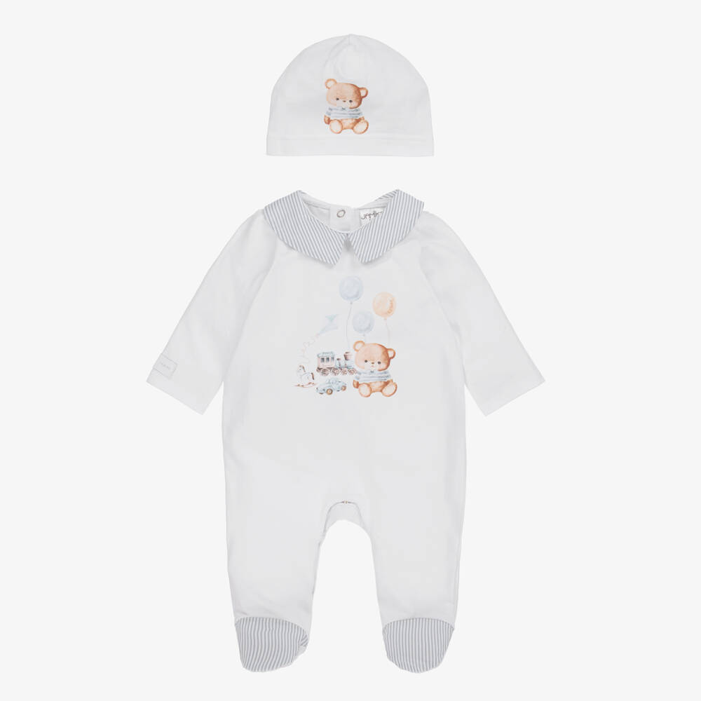 Jamiks-Boys Cotton White Ensemble with Hat | Childrensalon Outlet