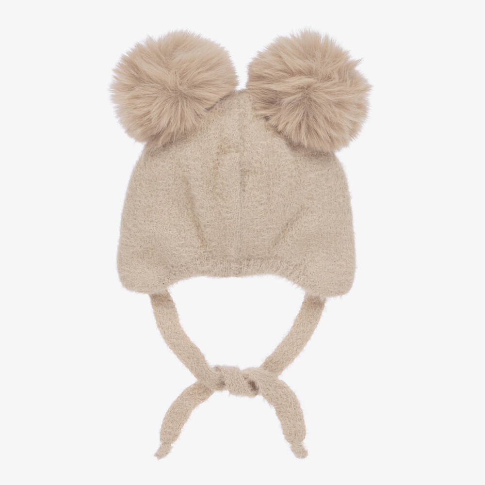 Jamiks-Boys Cozy Beige Bear Knit Cap | Childrensalon Outlet