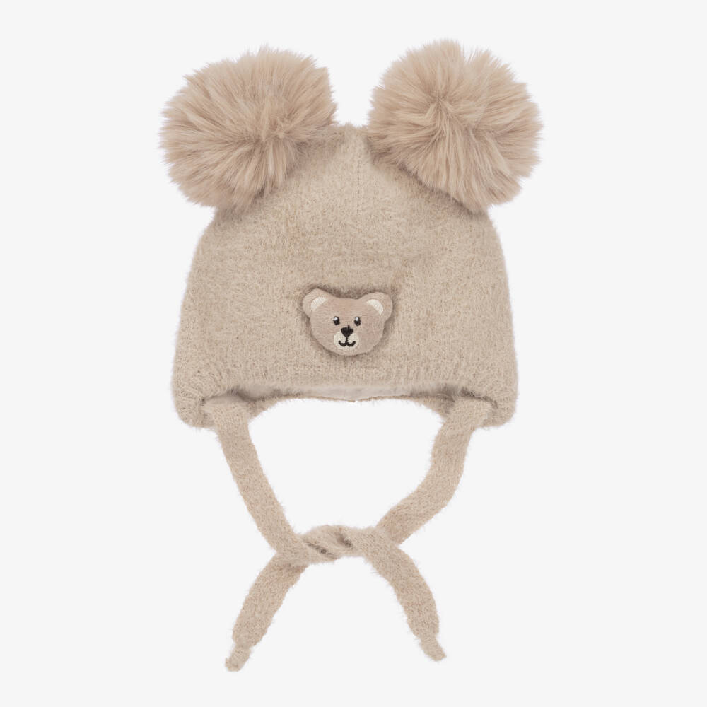 Jamiks-Boys Cozy Beige Bear Knit Cap | Childrensalon Outlet