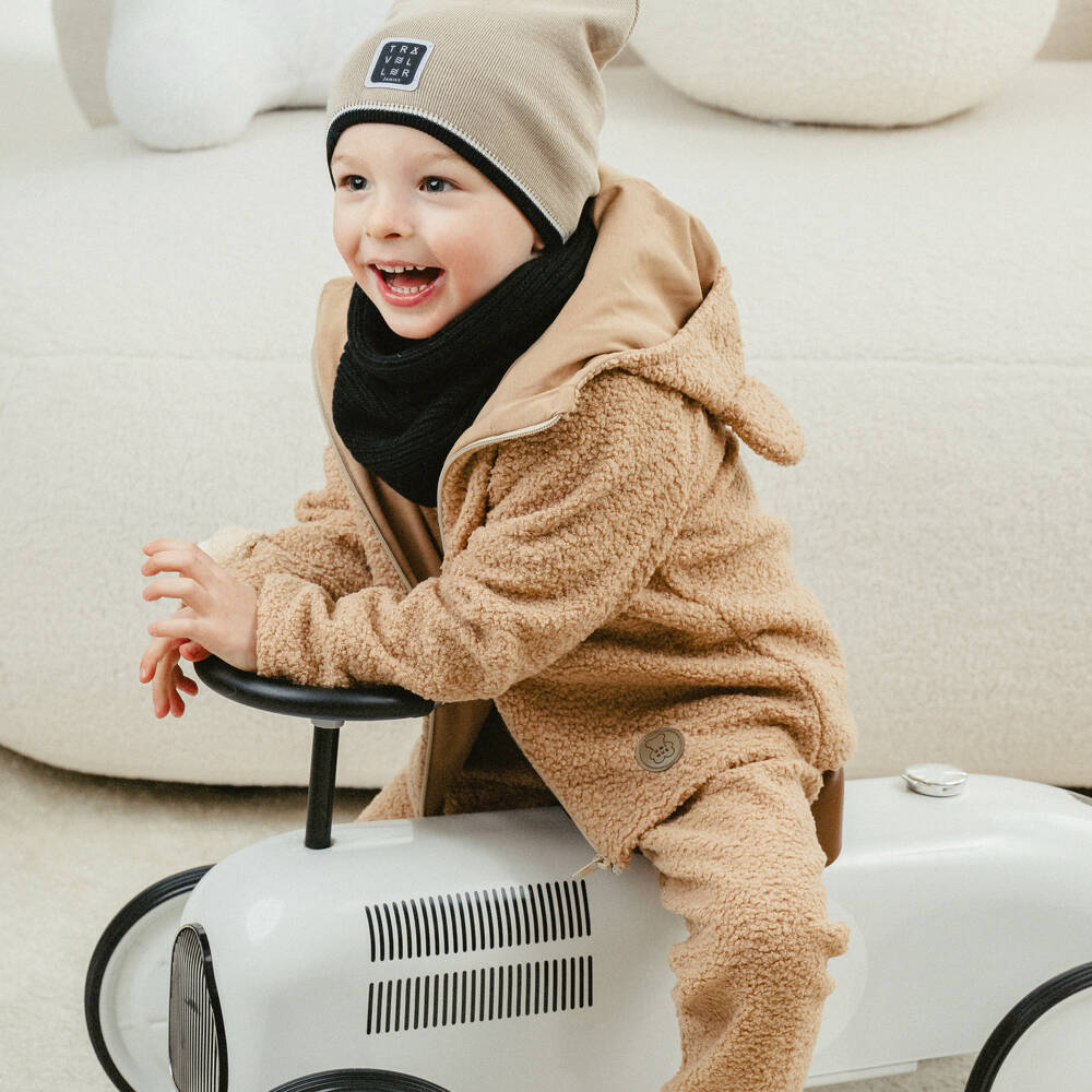 Jamiks-بدلة رياضية بتصميم دب فليس بوكليه لون بيج للمواليد | Childrensalon Outlet