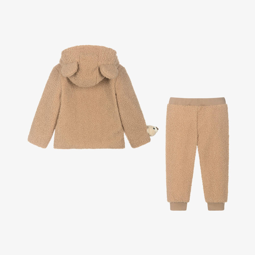 Jamiks-بدلة رياضية بتصميم دب فليس بوكليه لون بيج للمواليد | Childrensalon Outlet