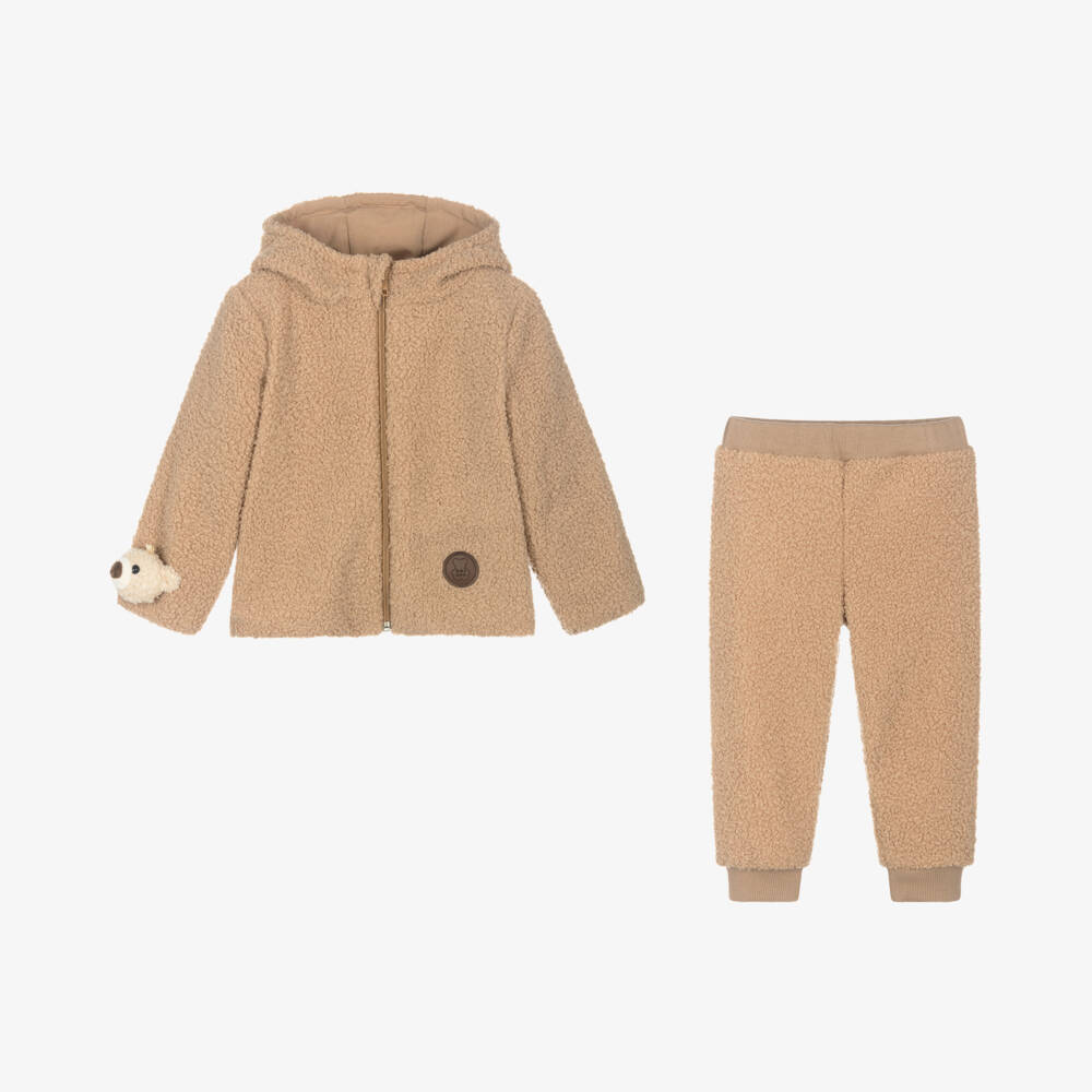 Jamiks-بدلة رياضية بتصميم دب فليس بوكليه لون بيج للمواليد | Childrensalon Outlet