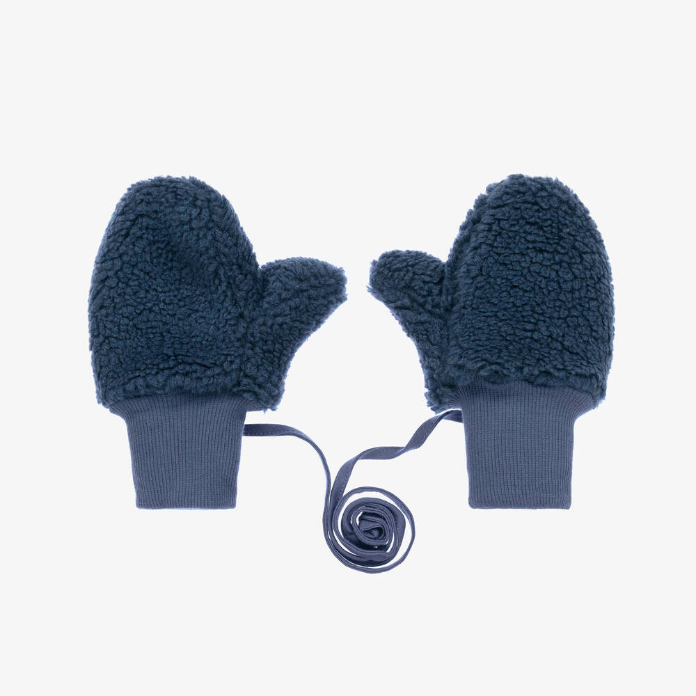 Jamiks - Moufles bleu foncé en sherpa garçon | Childrensalon