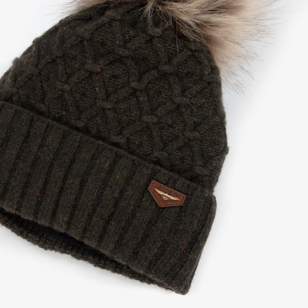 Jamiks-Шерстяная шапка с помпоном зеленая для мальчиков | Childrensalon Outlet