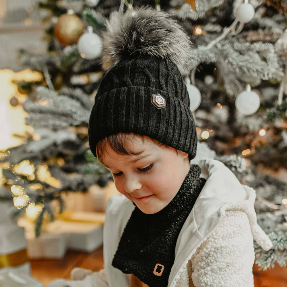 Jamiks-Шерстяная шапка с помпоном зеленая для мальчиков | Childrensalon Outlet