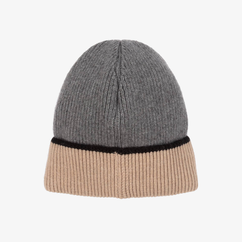Jamiks-Шапка вязаная серая бежевая для мальчиков | Childrensalon Outlet