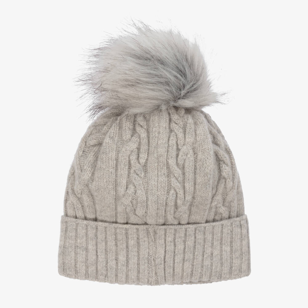 Jamiks-Шерстяная шапка с помпоном серого цвета для мальчиков | Childrensalon Outlet