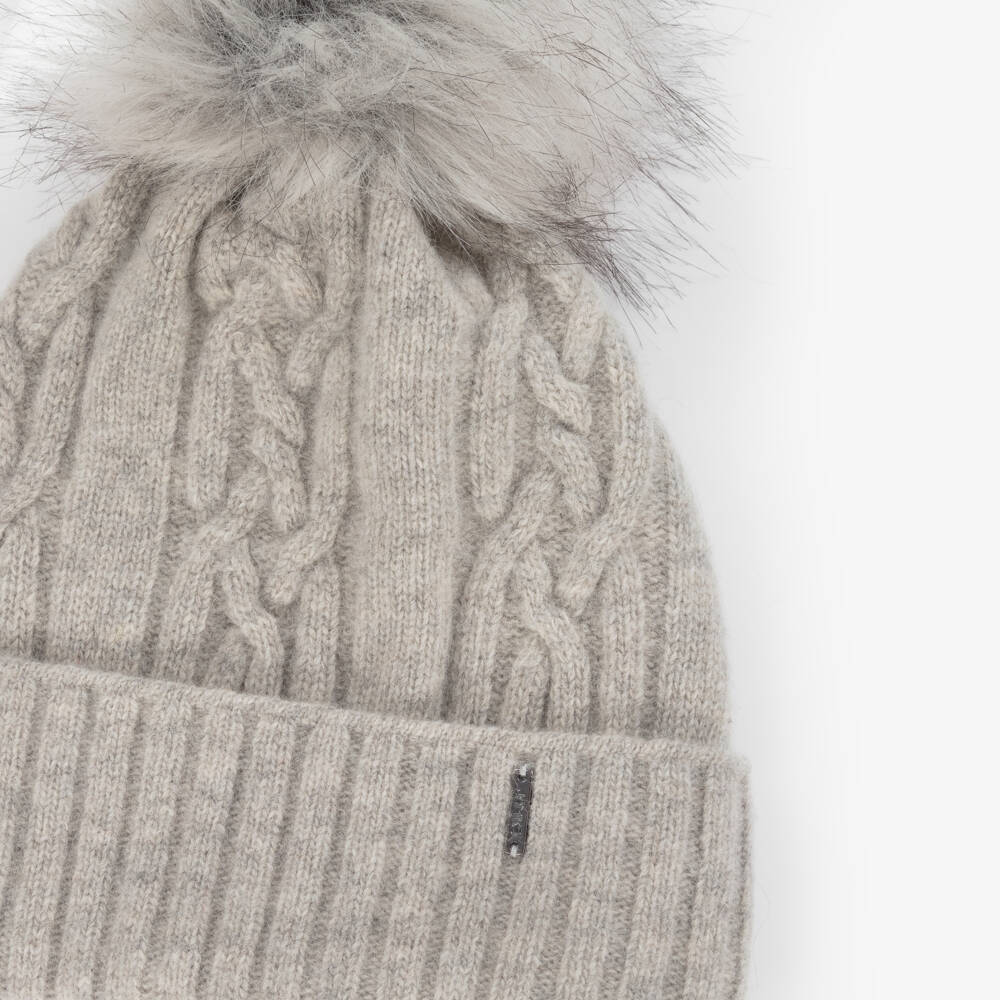 Jamiks-Шерстяная шапка с помпоном серого цвета для мальчиков | Childrensalon Outlet