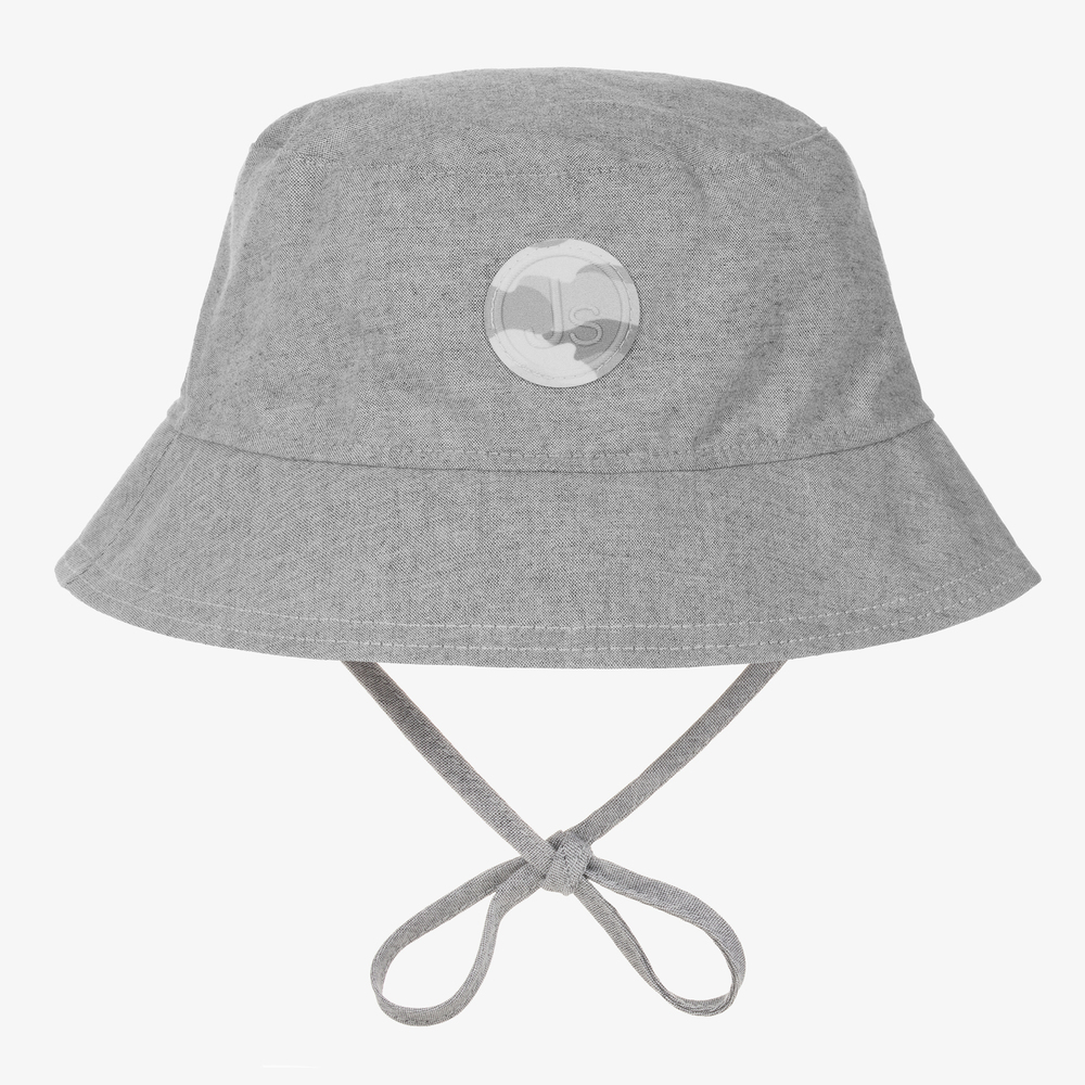 Jamiks - Boys Grey Cotton Bucket Hat | Childrensalon