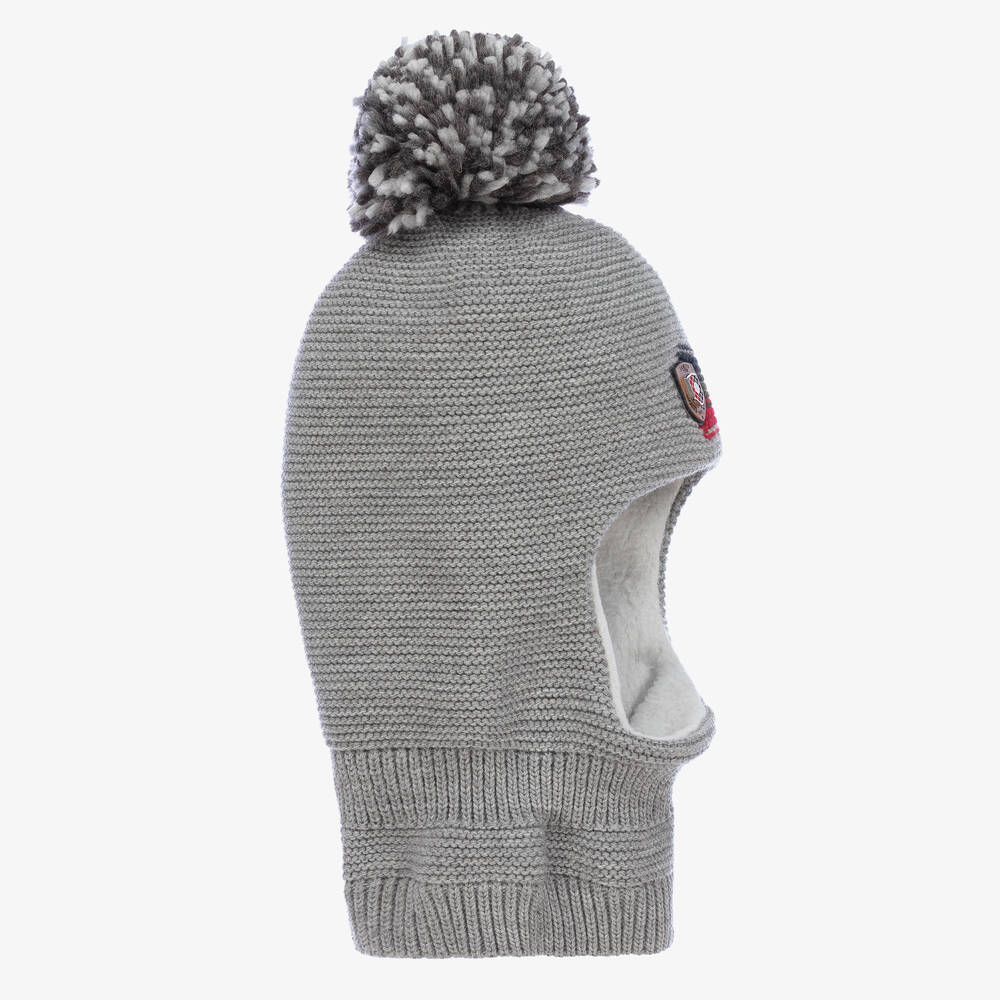 Jamiks - Boys Grey Knitted Pom-Pom Balaclava | Childrensalon