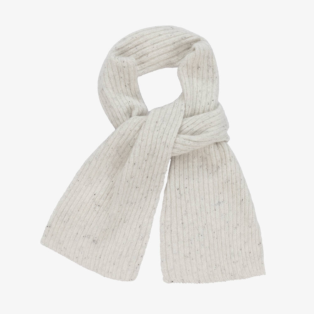 Jamiks-Boys Grey Wool-Knit Scarf (130cm) | Childrensalon Outlet