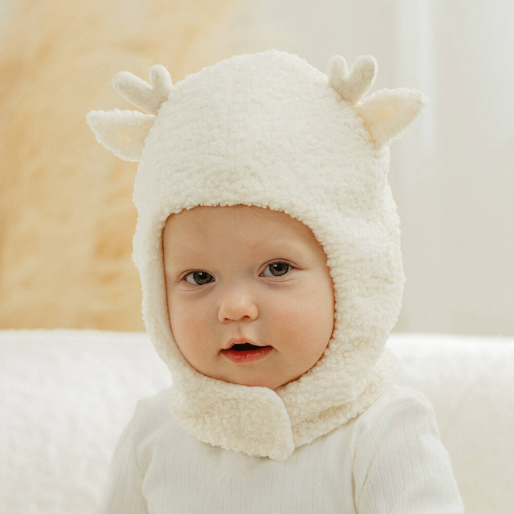 Jamiks-Boys Ivory Antler Bouclé Balaclava | Childrensalon Outlet