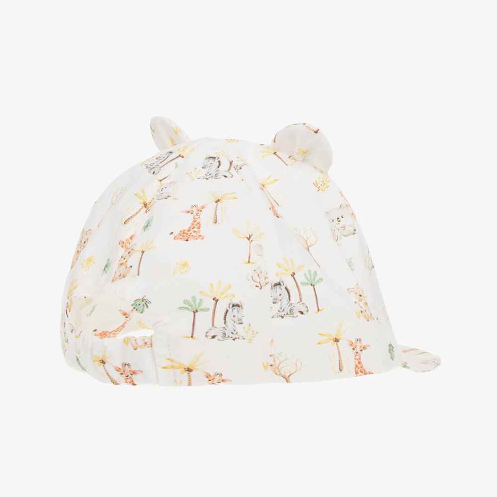 Jamiks-Boys Ivory Cotton Animal Print Cap | Childrensalon Outlet