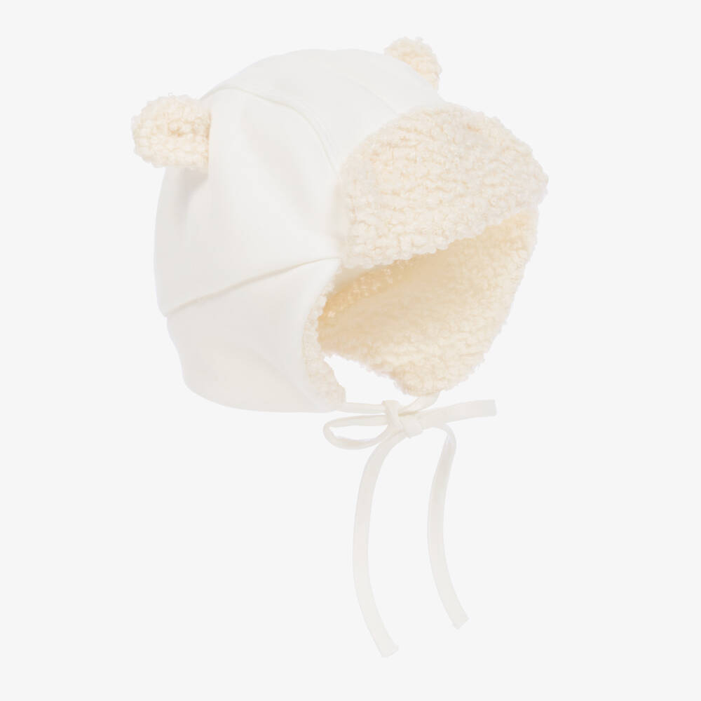 Jamiks-Boys Ivory Teddy Ear Cap | Childrensalon Outlet
