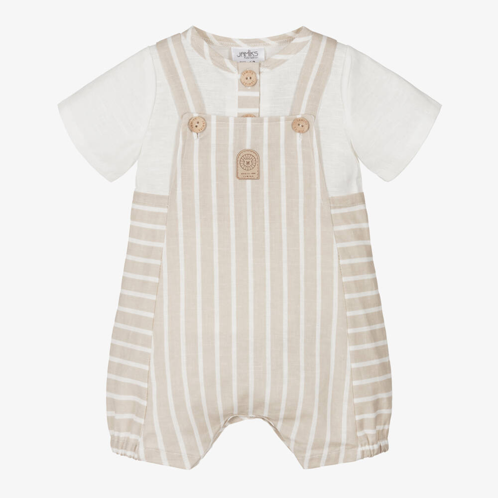 Jamiks-Льняной комплект с комбинезоном для мальчиков | Childrensalon Outlet